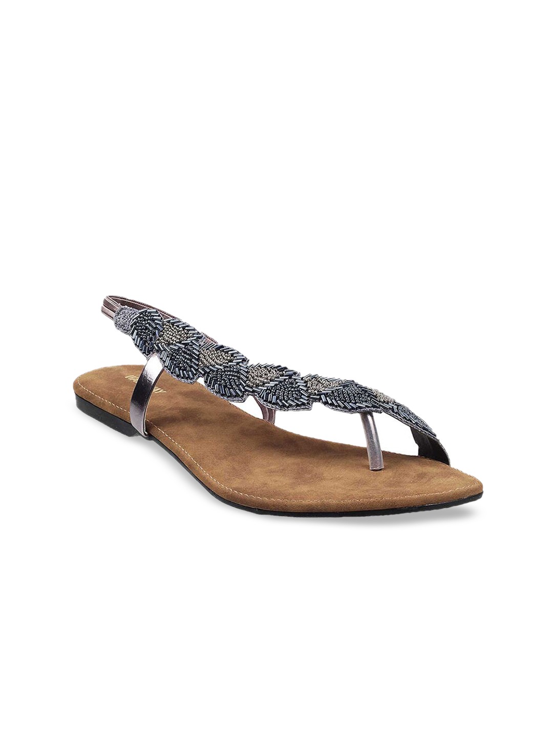 

WALKWAY by Metro Women Grey Embellished Flats