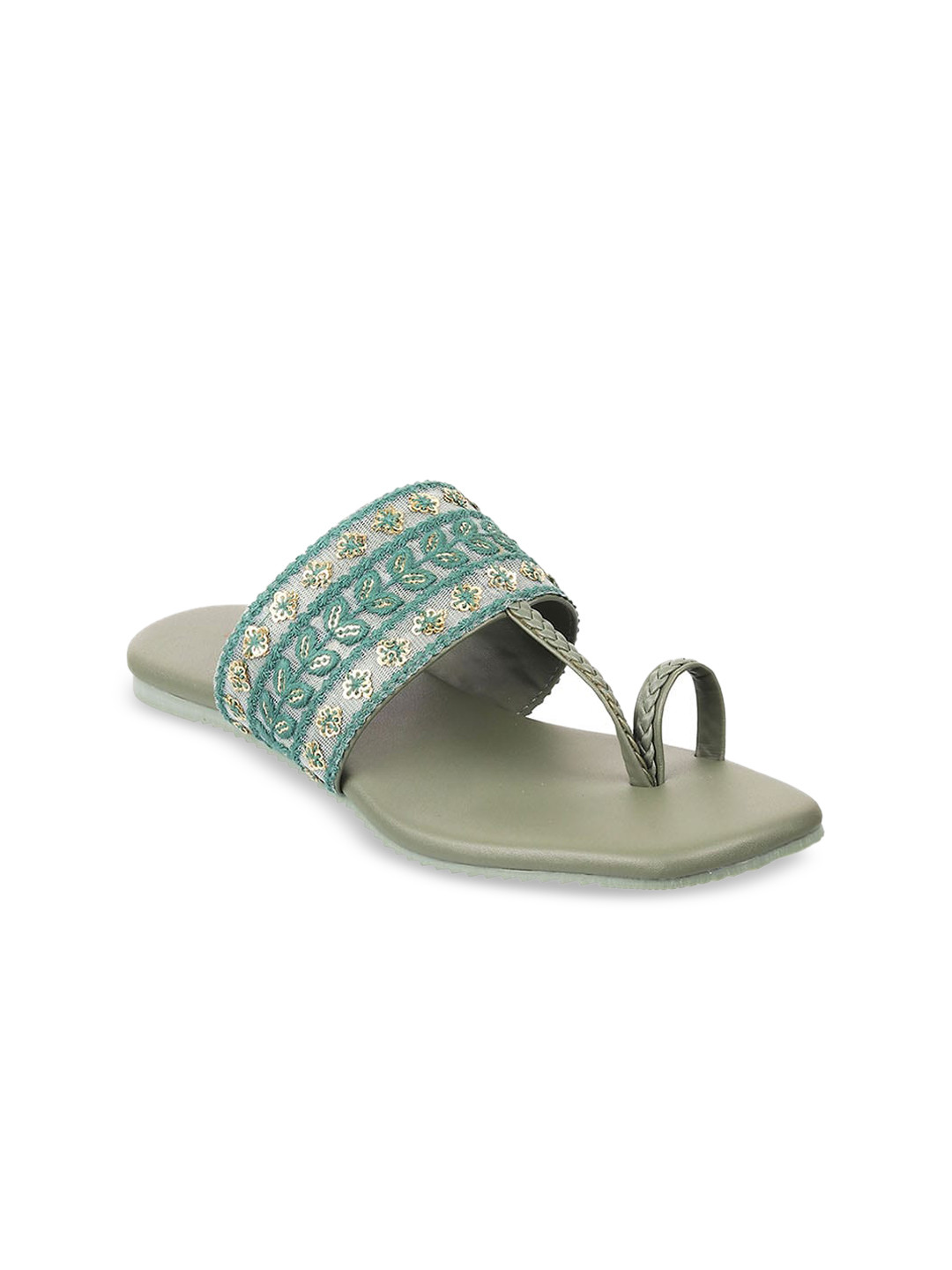 

WALKWAY by Metro Women Green ethnic embellished Flats