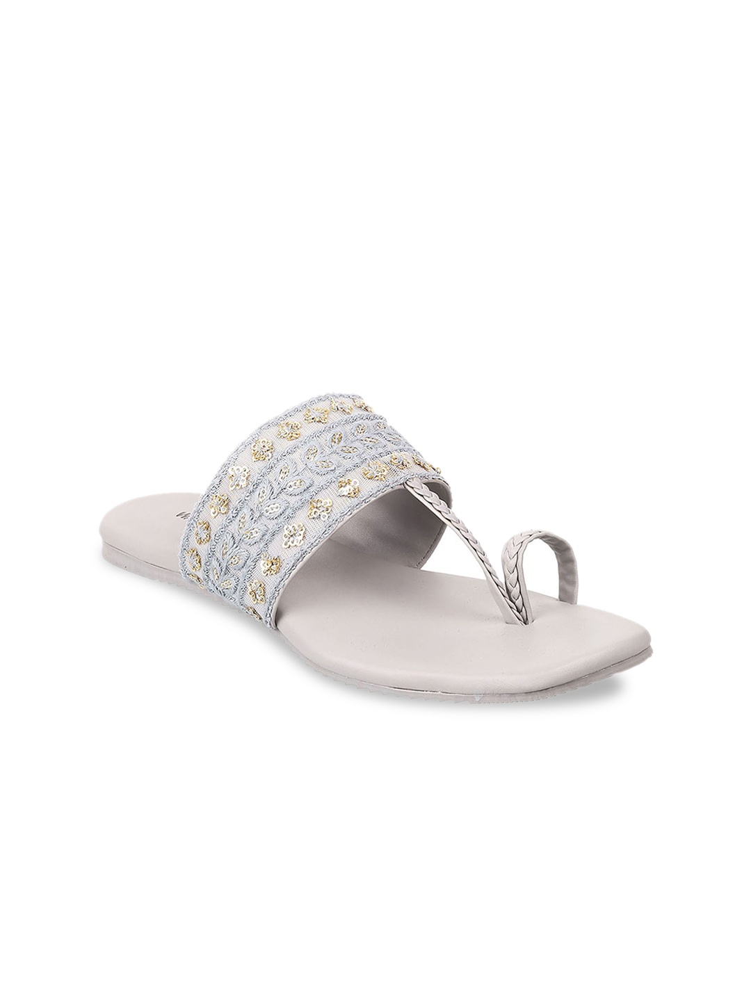 

WALKWAY by Metro Women Grey Embellished One Toe Flats