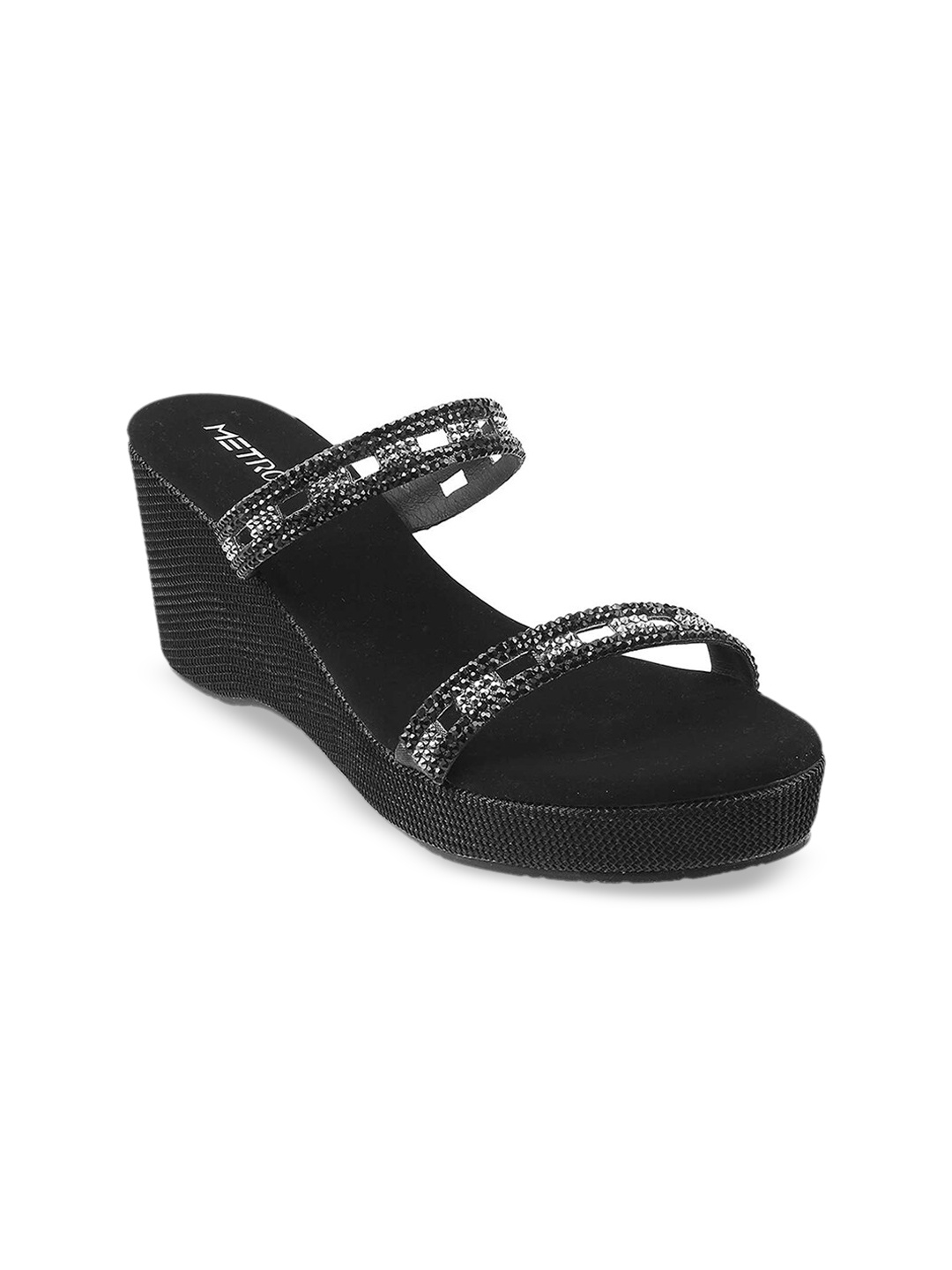 

Metro Black women Embellished Wedge Sandals