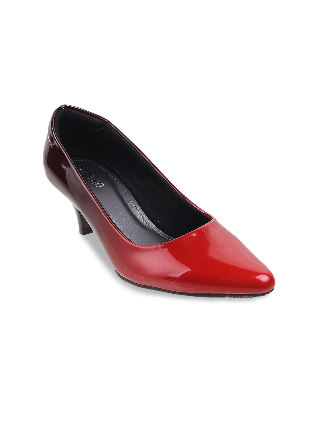 

Metro Maroon Colourblocked Kitten Pumps