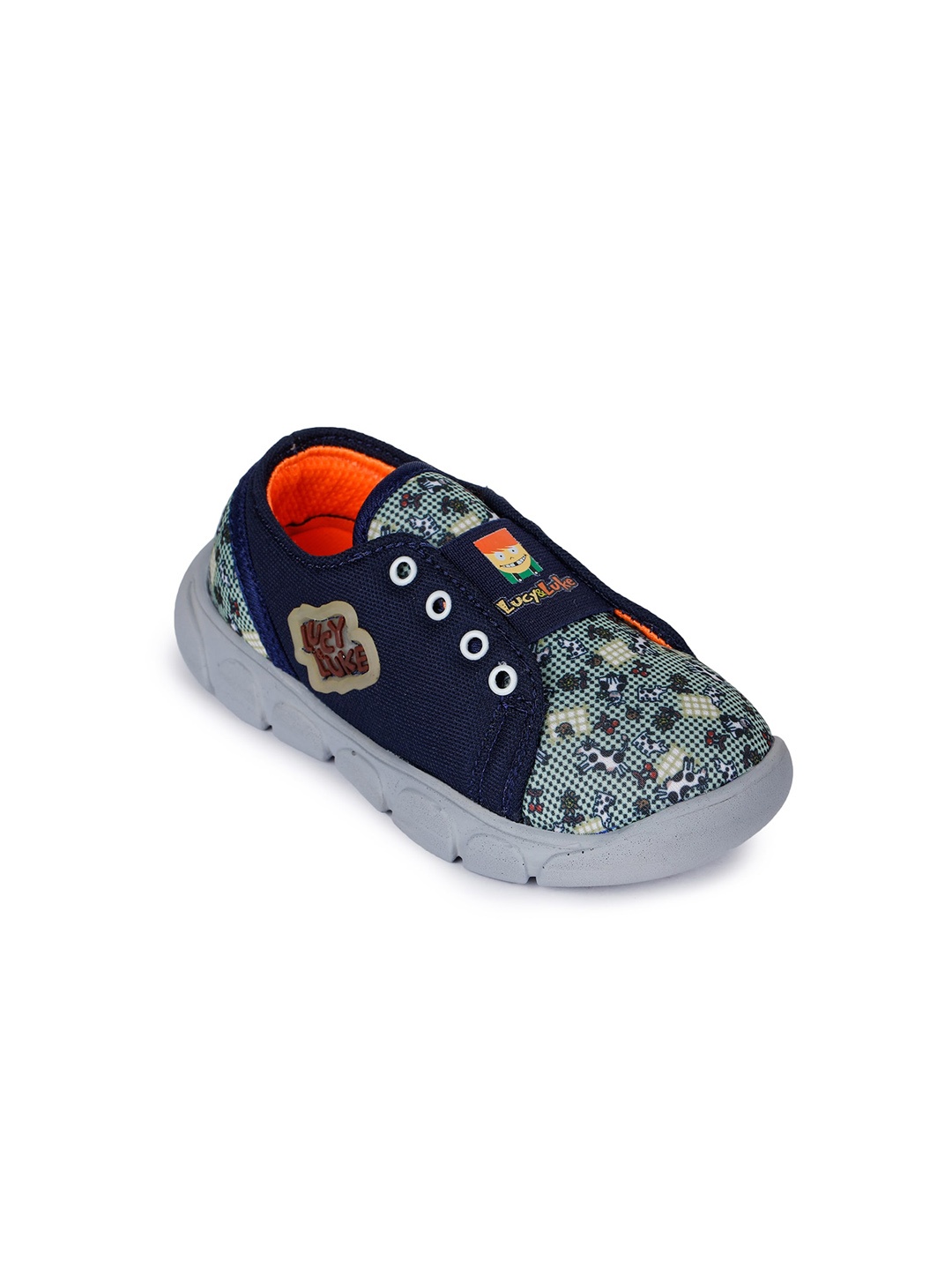 

Liberty Unisex Kids Blue Printed Slip-On Sneakers
