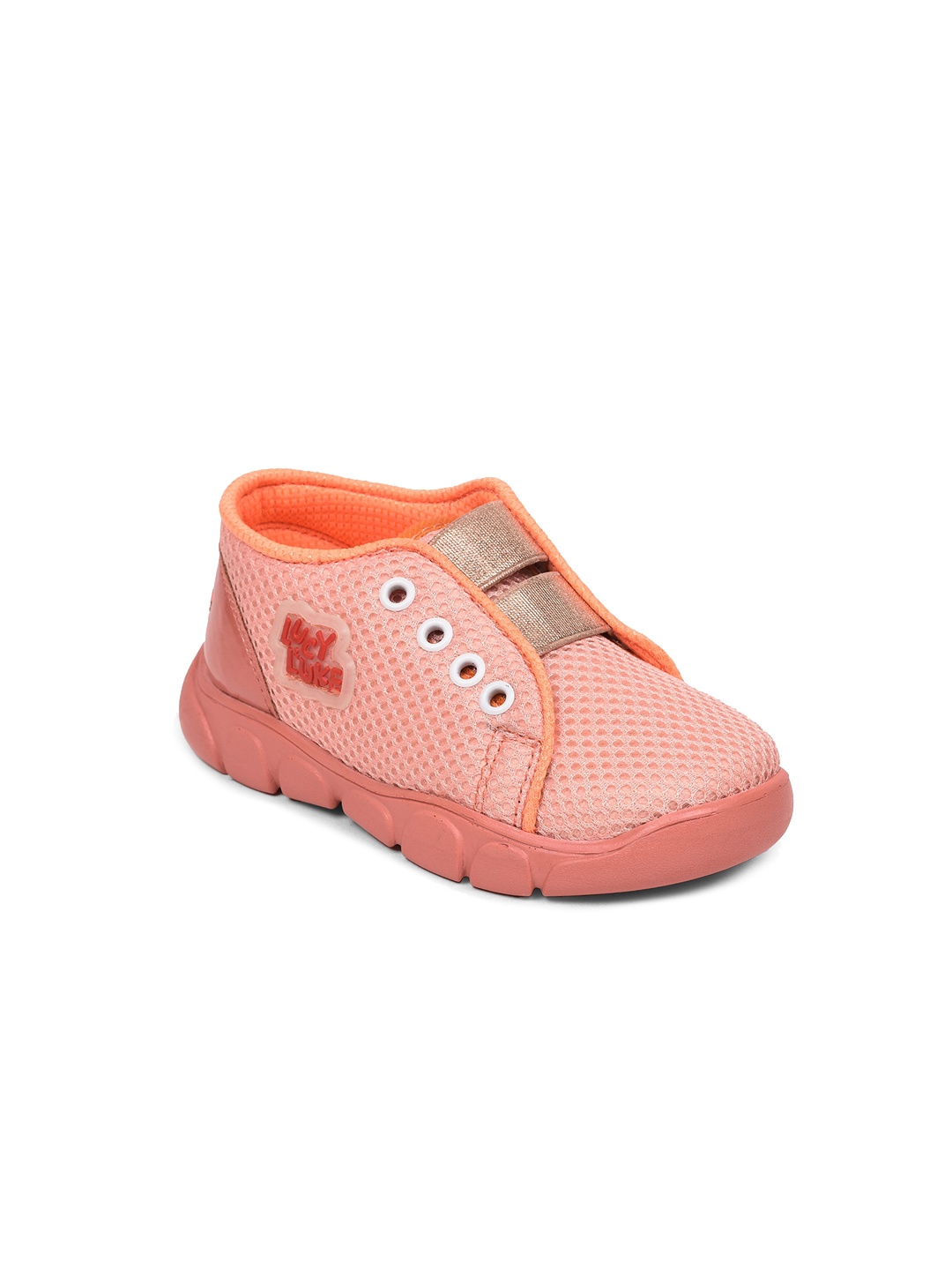 

Liberty Kids Peach-Coloured Printed Slip-On Sneakers