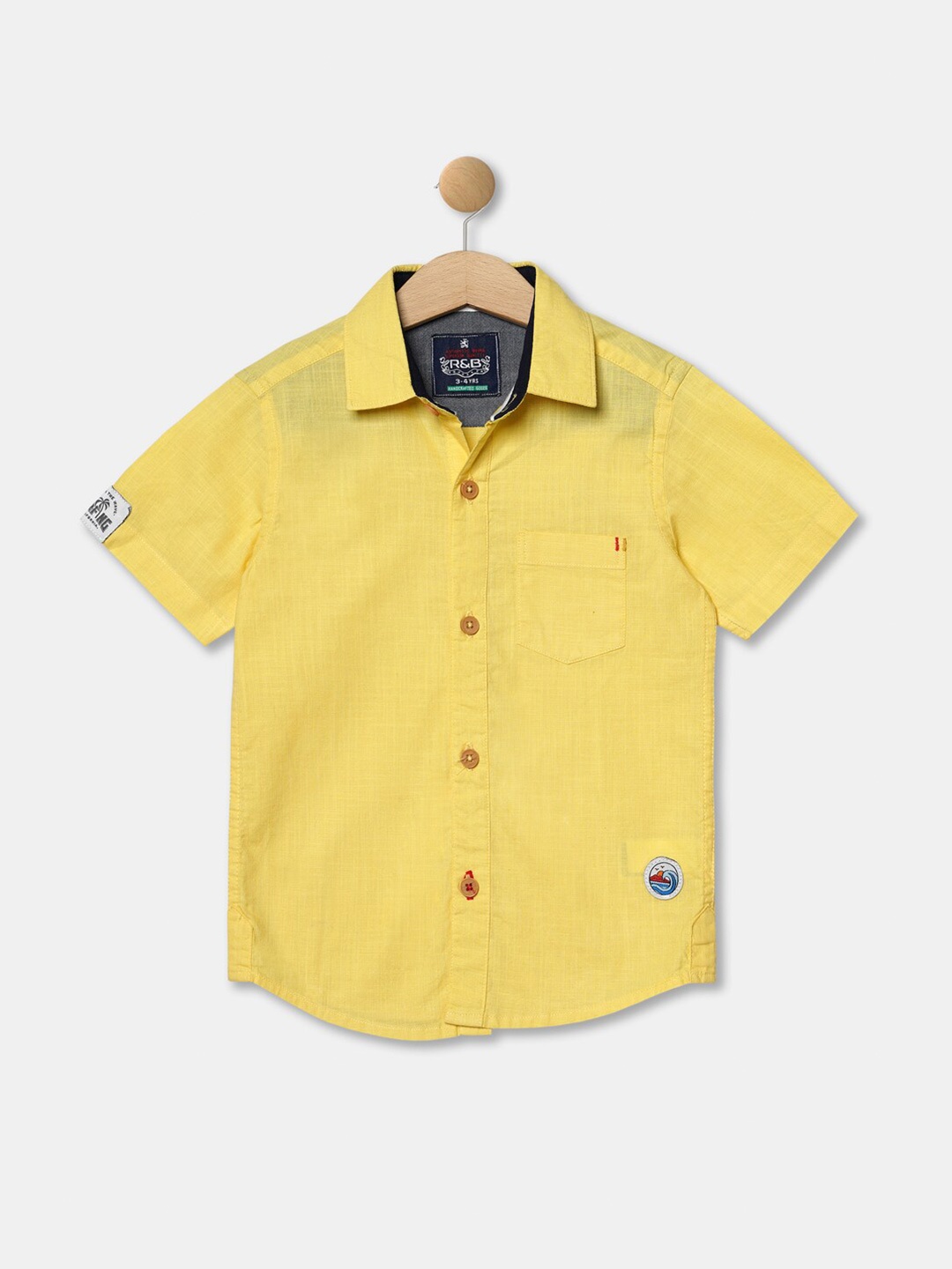 

R&B Boys Yellow Casual Shirt