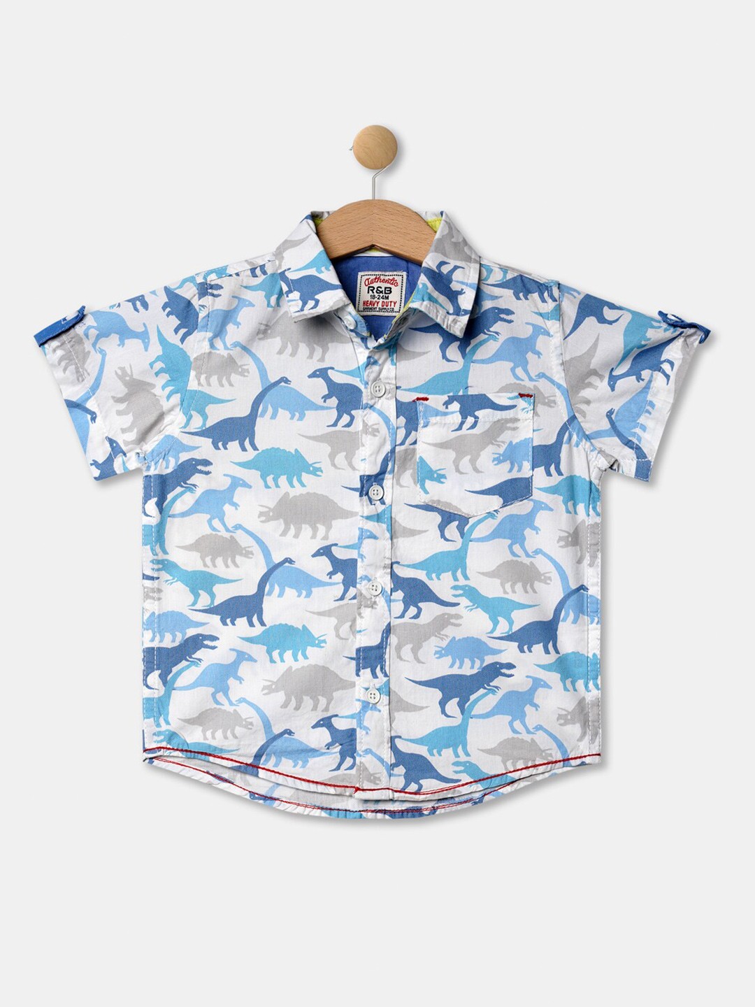 

R&B Boys White Printed Casual Shirt