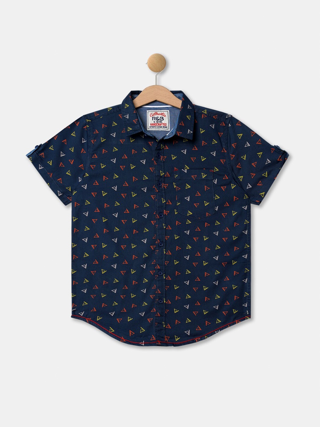 

R&B Boys Blue Regular Fit Printed Casual Shirt