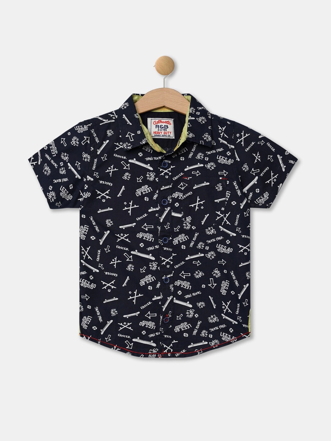 

R&B Boys Blue Printed Casual Shirt