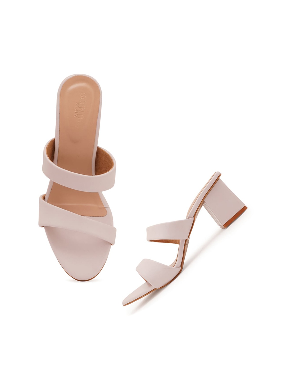 

SCENTRA Women Nude-Coloured Party Block Sandals