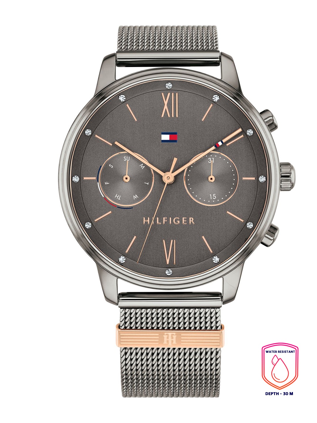 

Tommy Hilfiger Women Grey Dial & Stainless Steel Bracelet Style Straps Analogue Watch TH1782304W