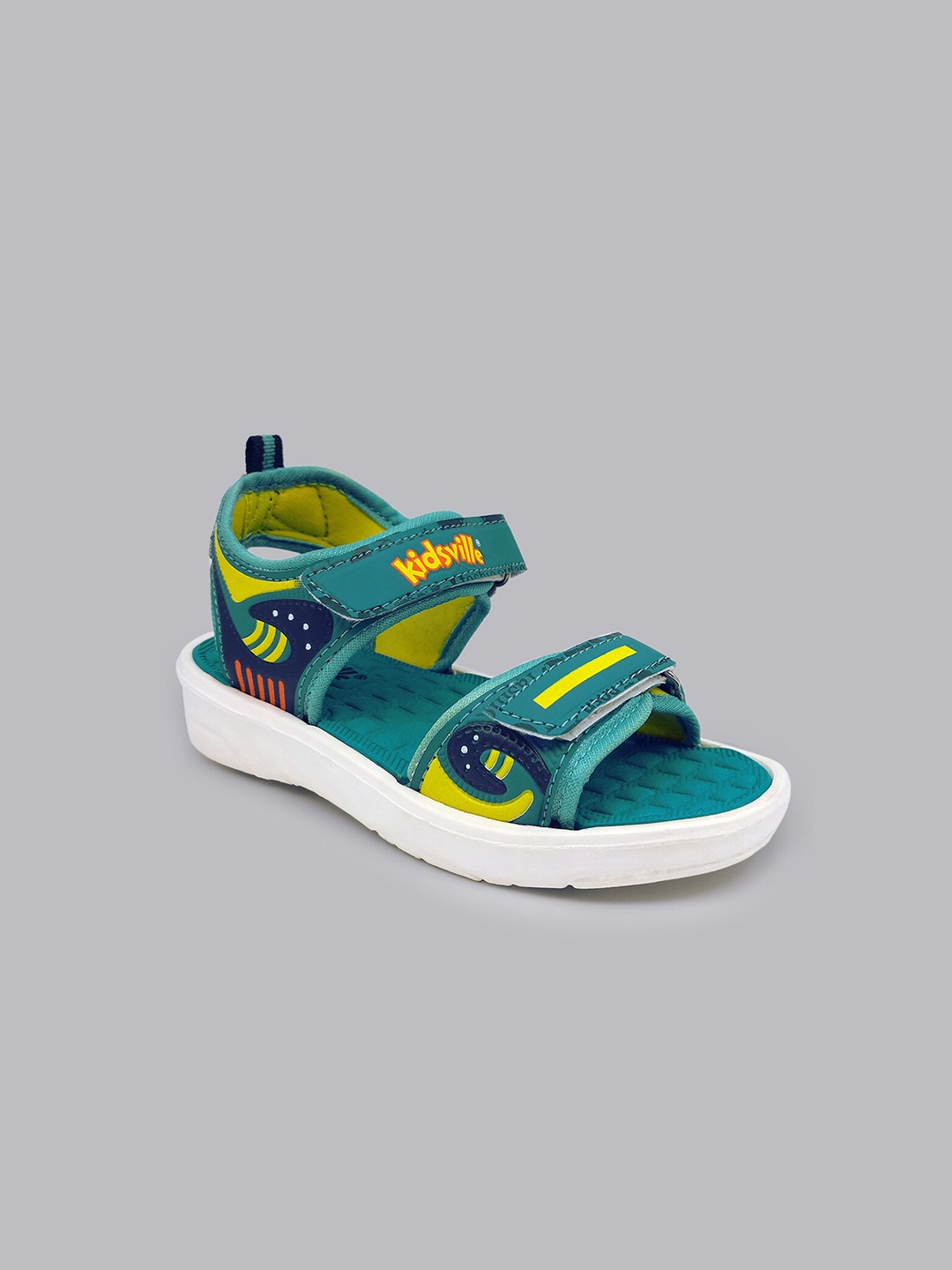 

Kids Ville Kids-Boys Turquoise Blue Printed Sports Sandals