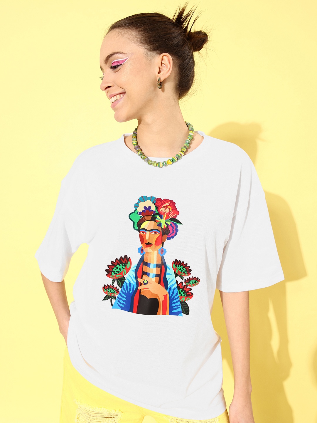 

HERSHEINBOX Women White Graphic Seriously Silly T-Shirt
