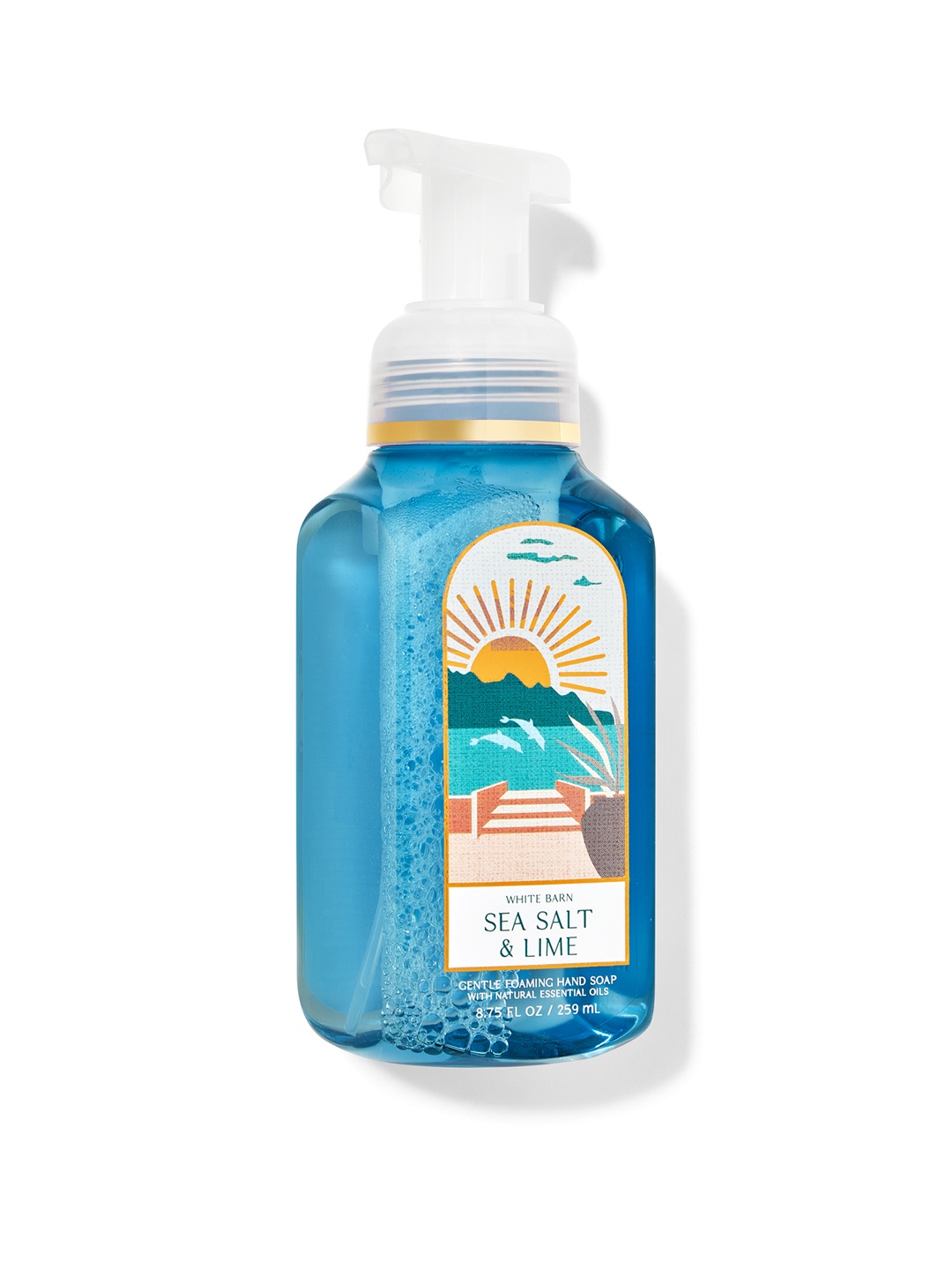 

Bath & Body Works Sea Salt & Lime Gentle Foaming Hand Soap with Essential Oils - 259ml, Blue
