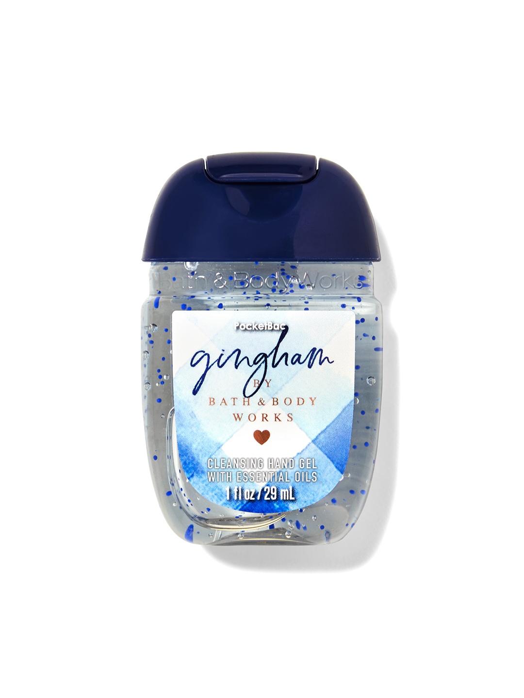 

Bath & Body Works PocketBac Gingham Cleansing Hand Gel Sanitizer with Essential Oils- 29ml, Blue