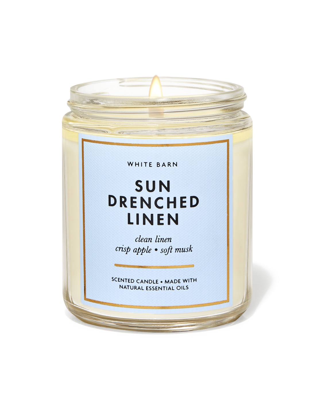 

Bath & Body Works Sun-Drenched Linen Single Wick Candle - 198 g, Blue