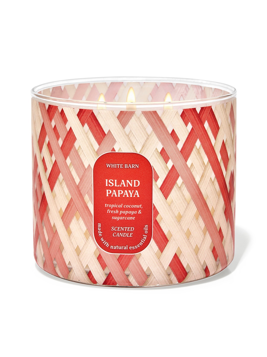 

Bath & Body Works Island Papaya 3-Wick Scented Candle with Essential Oils - 411g, Orange