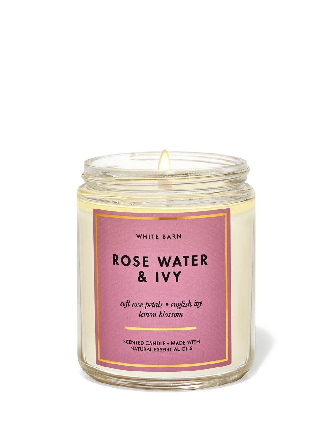 

Bath & Body Works Rose Water & Ivy Single Wick Scented Candle - 198 g, Pink