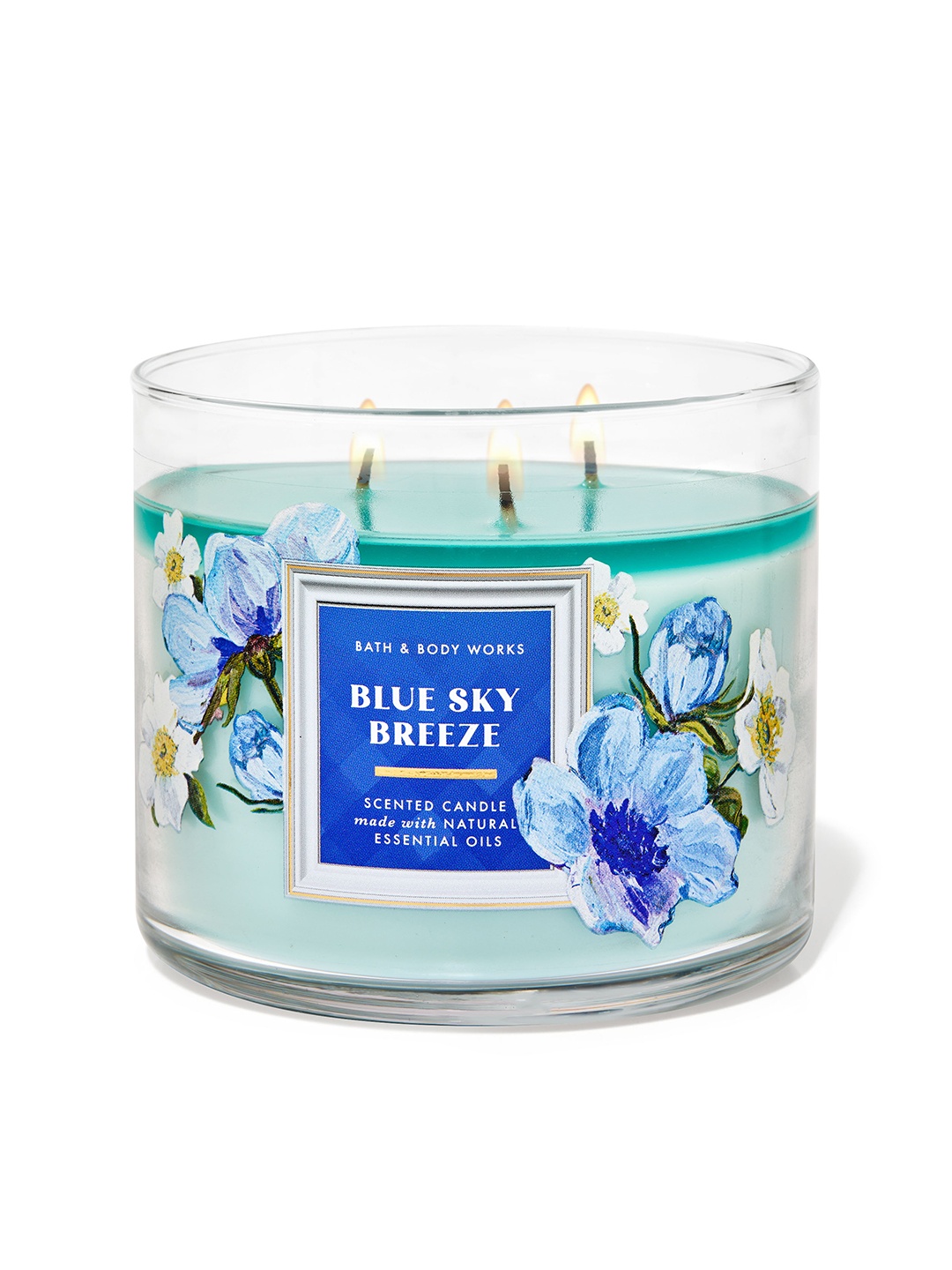 

Bath & Body Works Blue Sky Breeze 3-Wick Scented Candle with Essential Oils - 411g