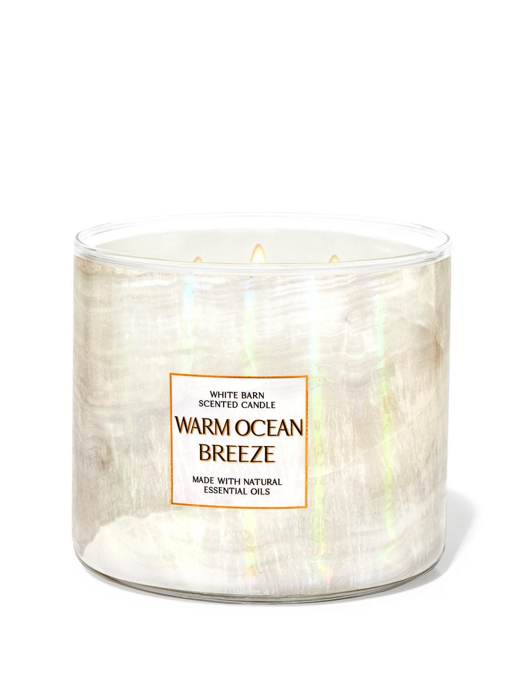 

Bath & Body Works Warm Ocean Breeze 3-Wick Scented Candle with Essential Oils - 411g, White