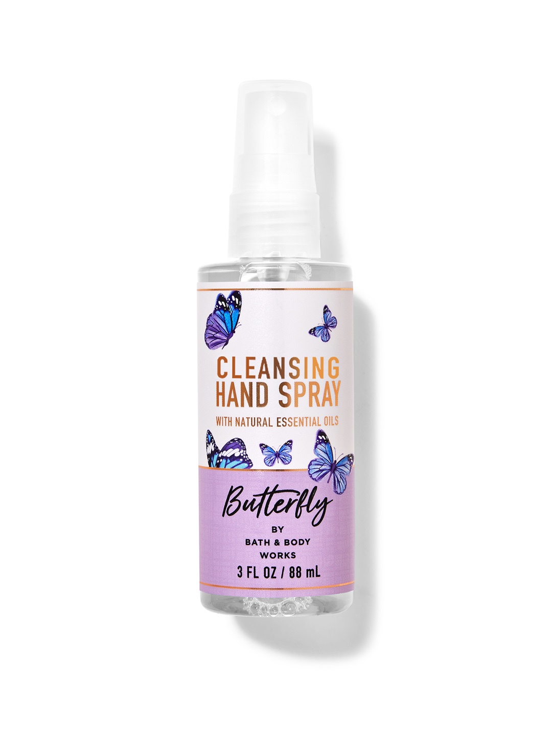 

Bath & Body Works Butterfly Cleansing Hand Sanitizer Spray with Essential Oils - 88ml, White