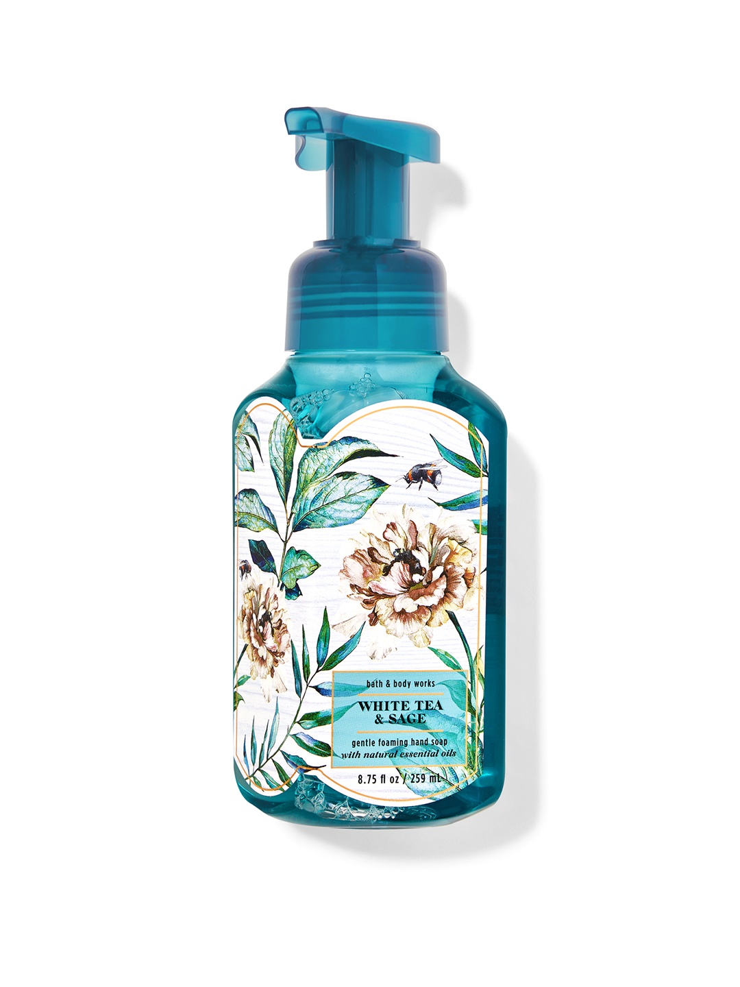 

Bath & Body Works White Tea & Sage Gentle Foaming Hand Soap with Essential Oils - 259ml, Sea green