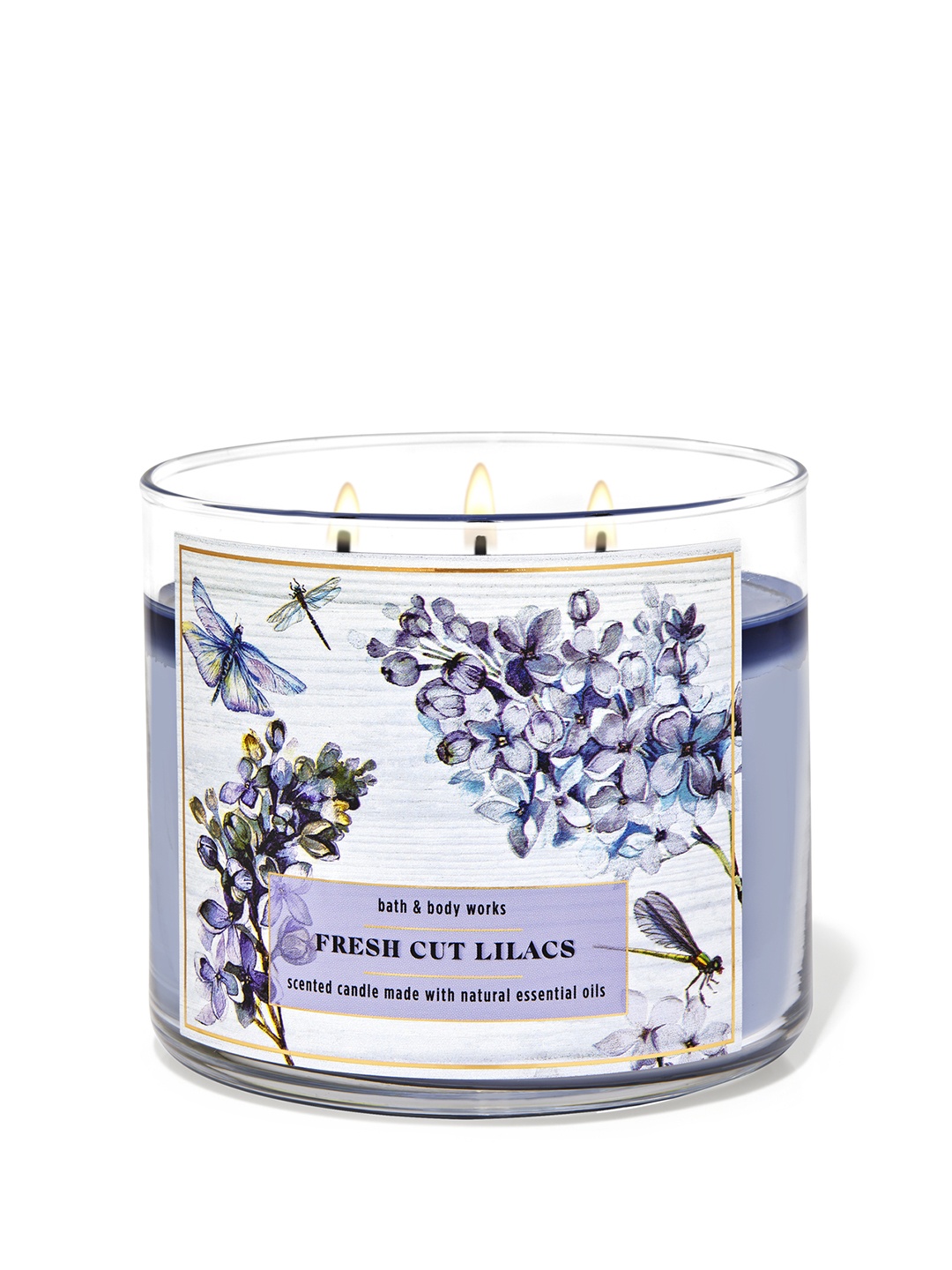 

Bath & Body Works Fresh Cut Lilacs 3-Wick Scented Candle - 411 g, Blue