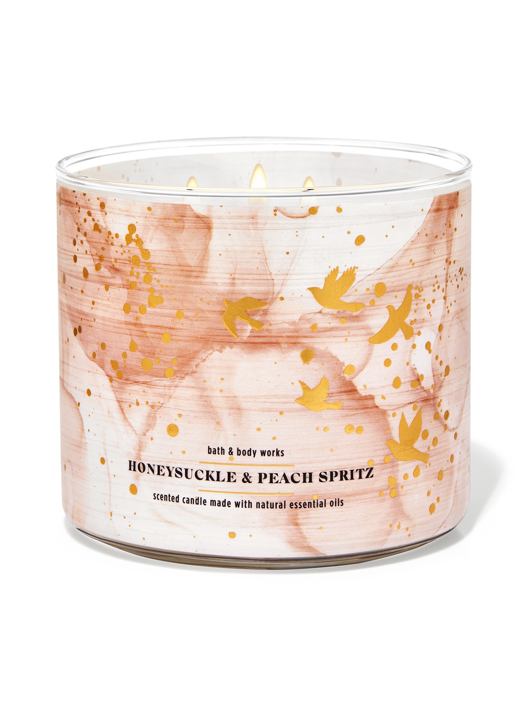 

Bath & Body Works Honeysuckle & Peach Spritz 3-Wick Candle - 411 g, Pink