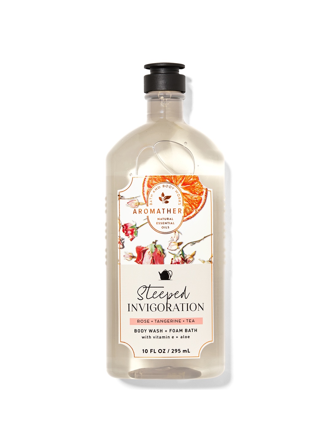 

Bath & Body Works Steeped Invigoration Rose Tangerine Tea Body Wash + Foam Bath 295 ml, Off white