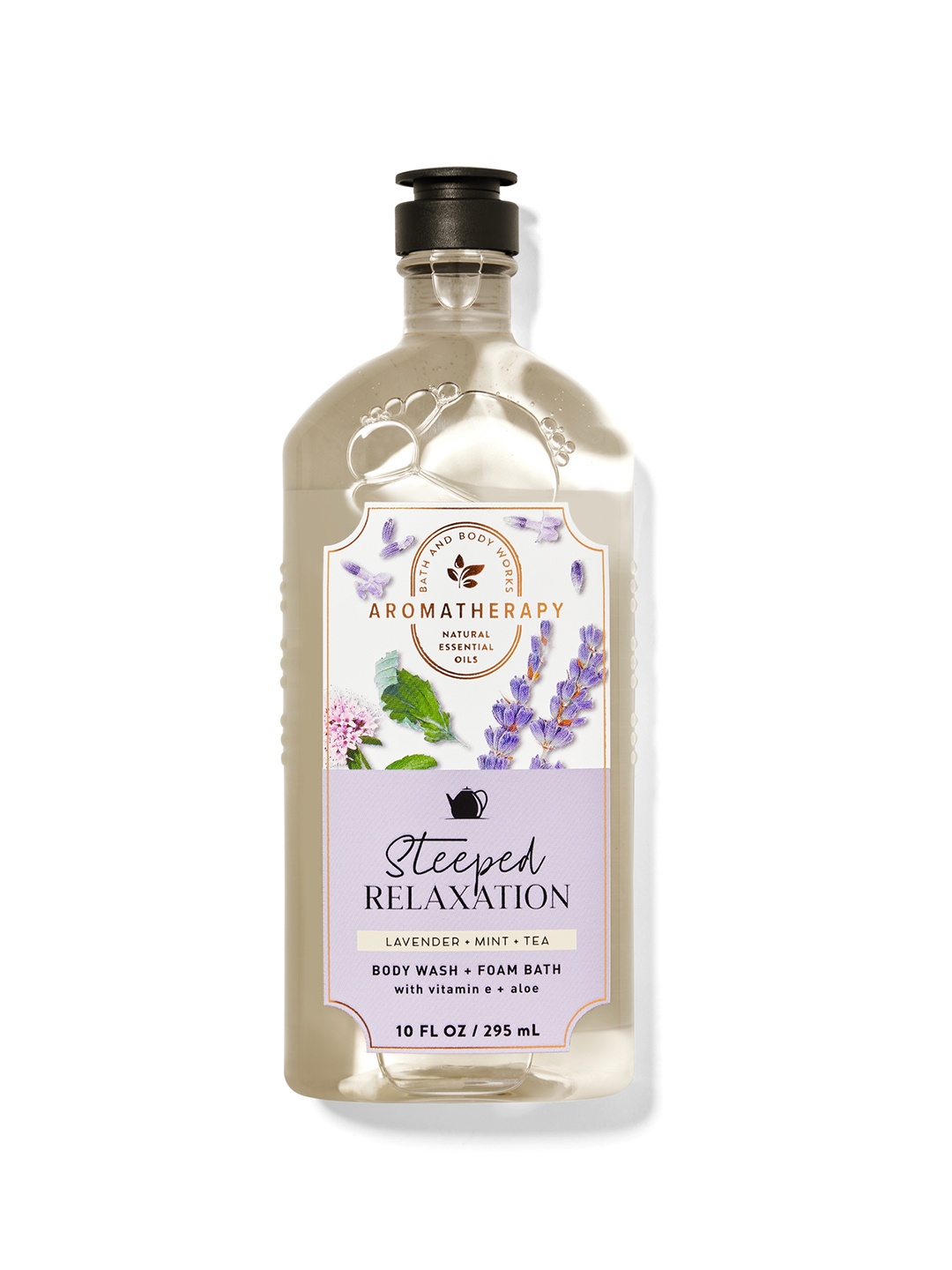 

Bath & Body Works Steeped Relaxation Lavender + Mint + Tea Body Wash Foam Bath - 295ml, Cream