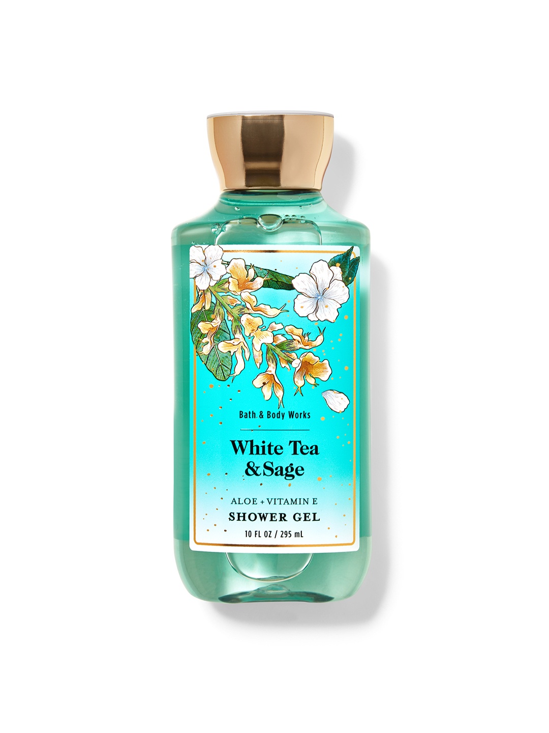 

Bath & Body Works White Tea & Sage Shower Gel with Vitamin E & Aloe Vera - 295 ml, Blue