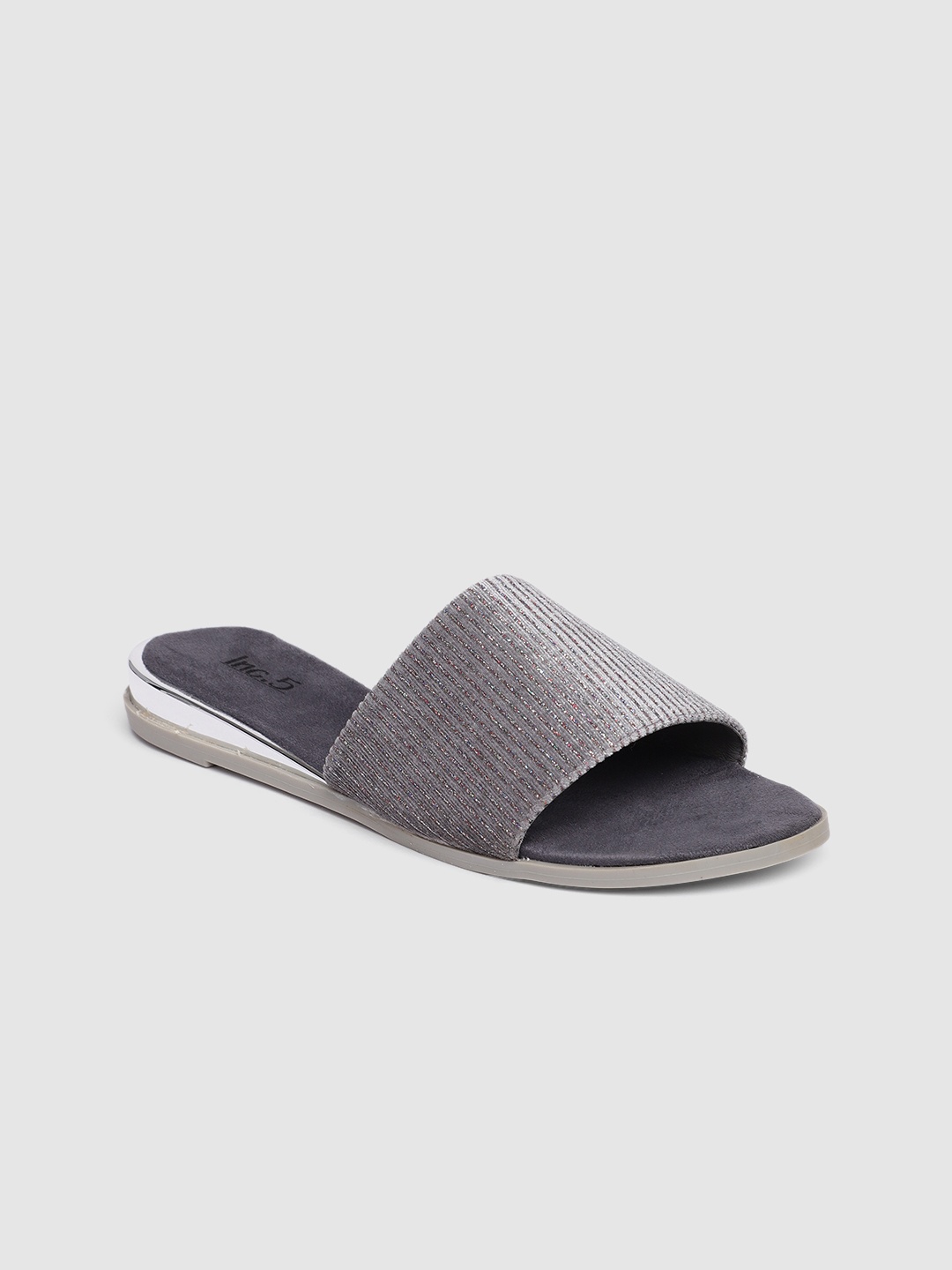 

Inc 5 Women Grey Open Toe Flats