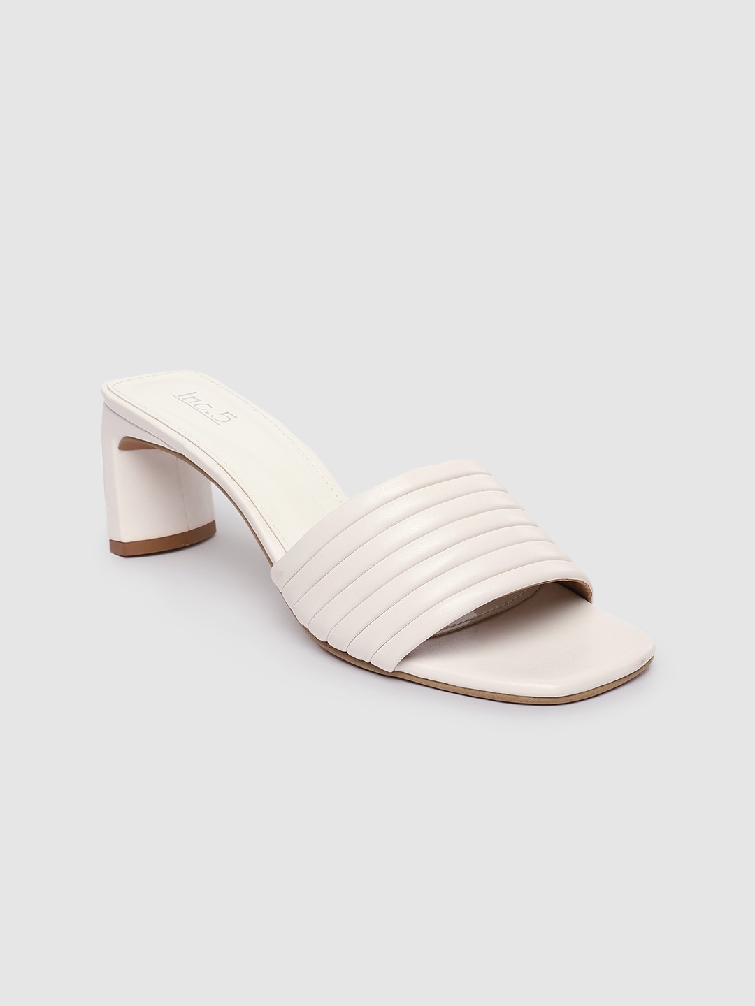 

Inc 5 Women White Solid Block Sandals