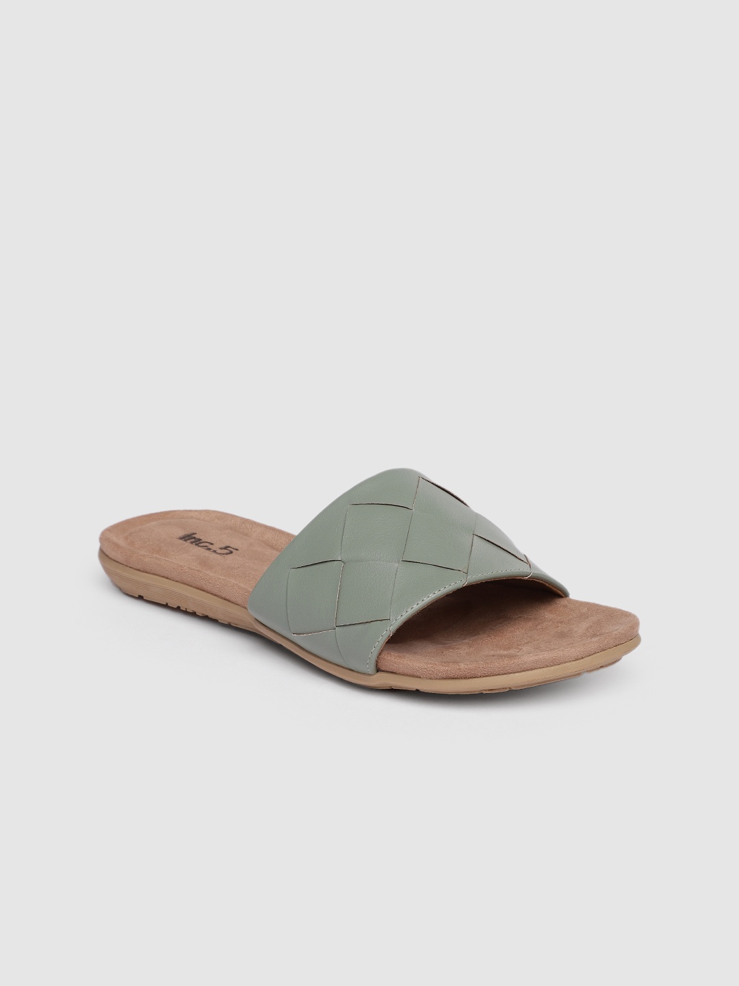 

Inc 5 Women Green Woven Design Open Toe Flats