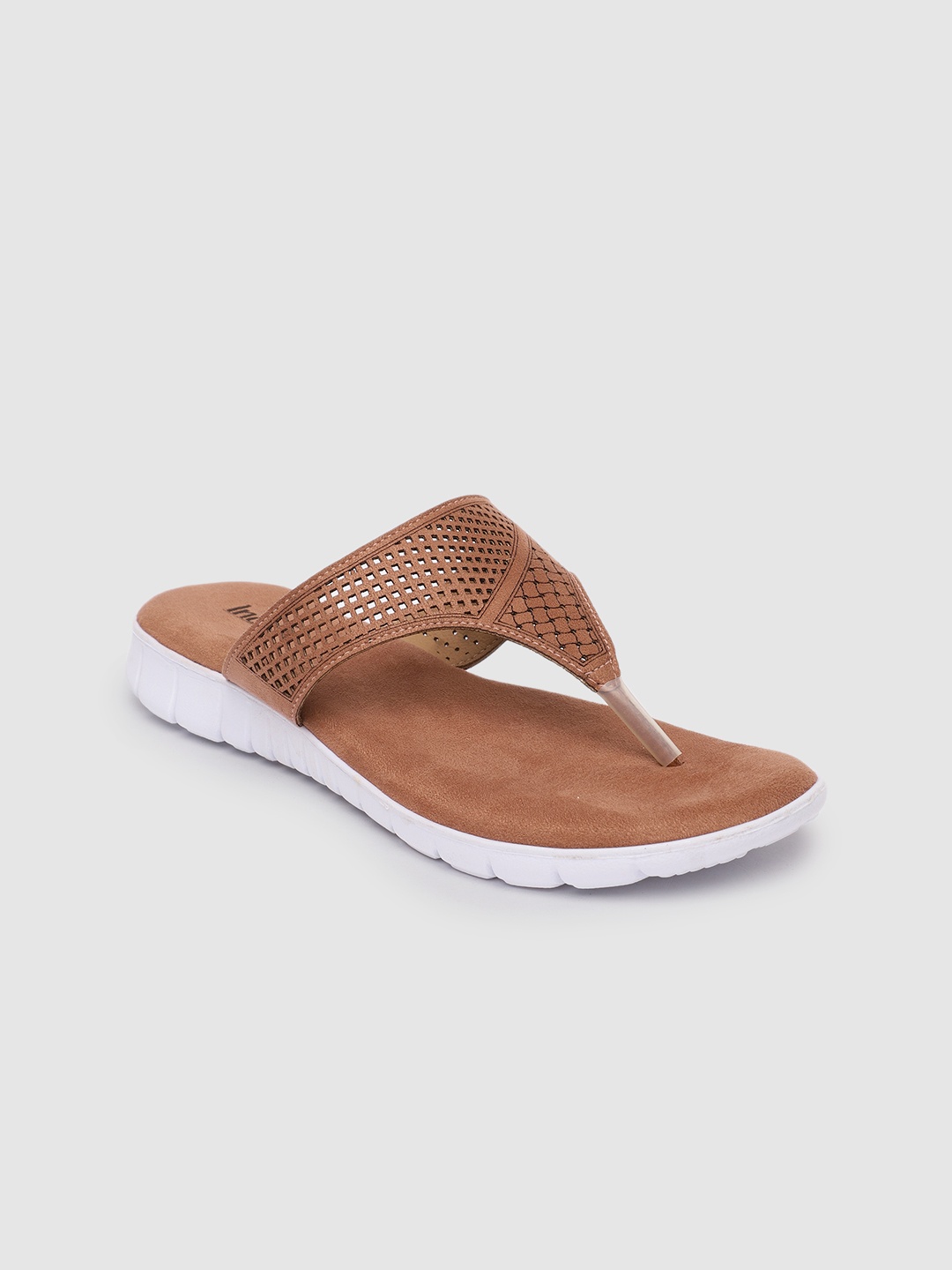 

Inc 5 Women Peach Pink Comfort Sandals with Laser Cuts