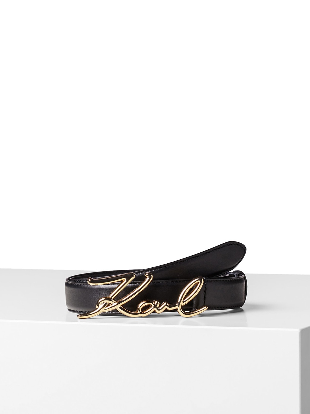 

Karl Lagerfeld Women Black Leather Belt