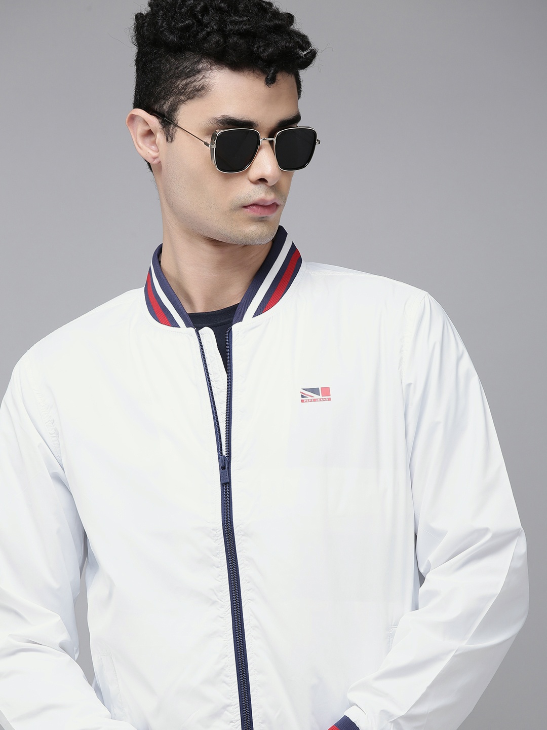 

Pepe Jeans Men White Varsity Jacket