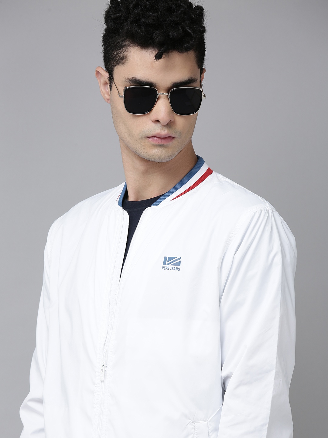 

Pepe Jeans Men White Varsity Jacket