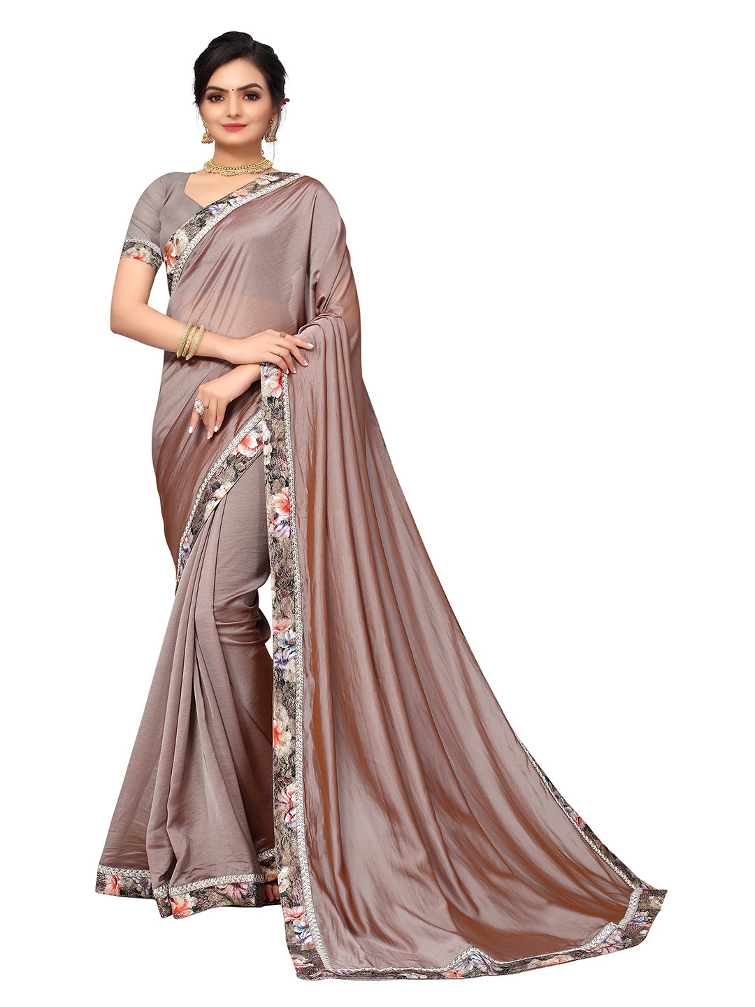 

Nimayaa Coffee Brown Poly Silk Saree