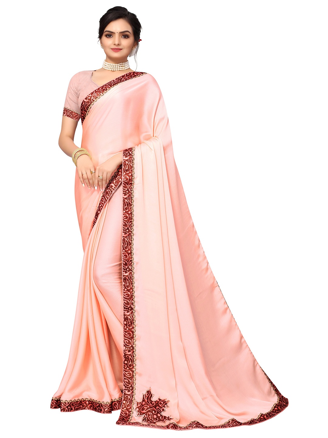

Nimayaa Coral Poly Silk Saree