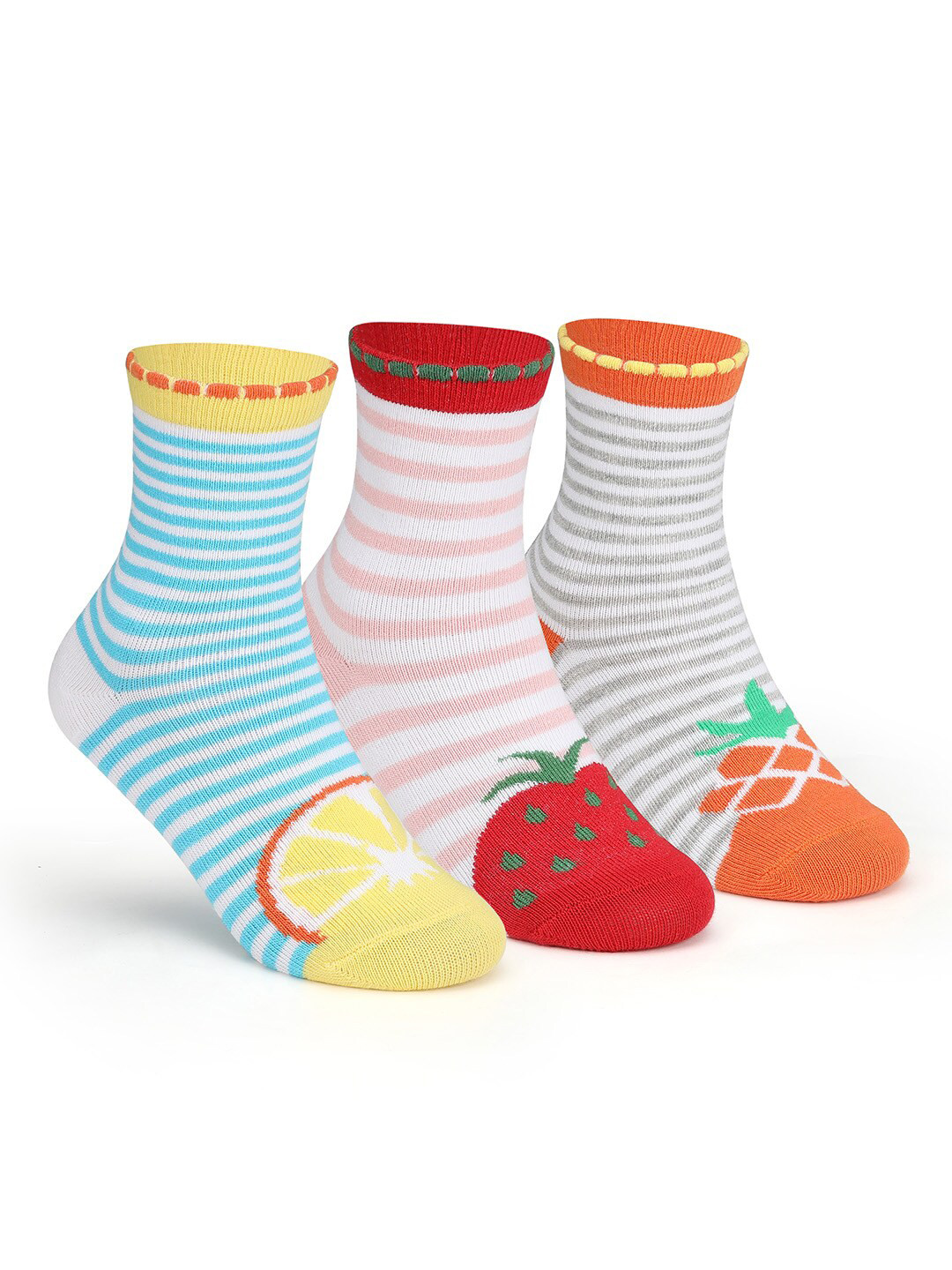 

Supersox Kids Pack of 3 Assorted Printed Ankle-length Socks, Red