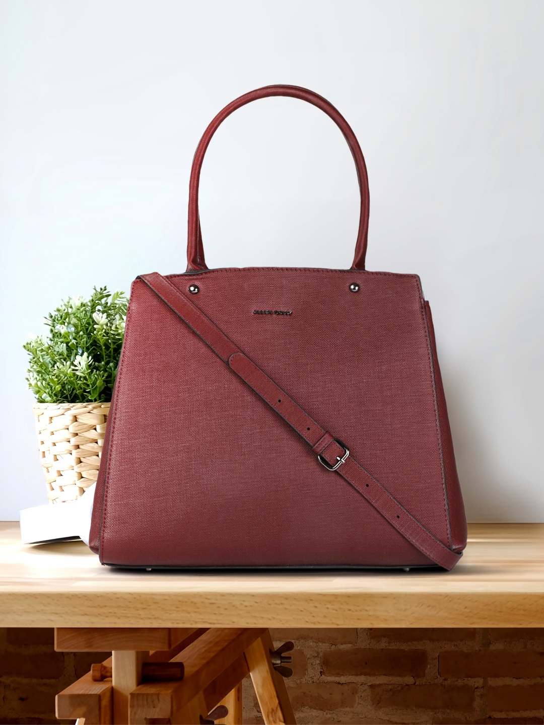 

Allen Solly Women Maroon Structured Shoulder Bag