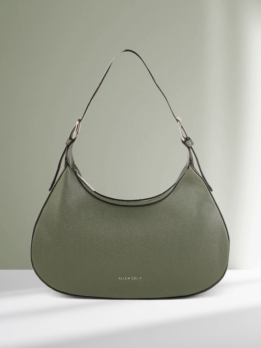 

Allen Solly Olive Green Solid Hobo Bag