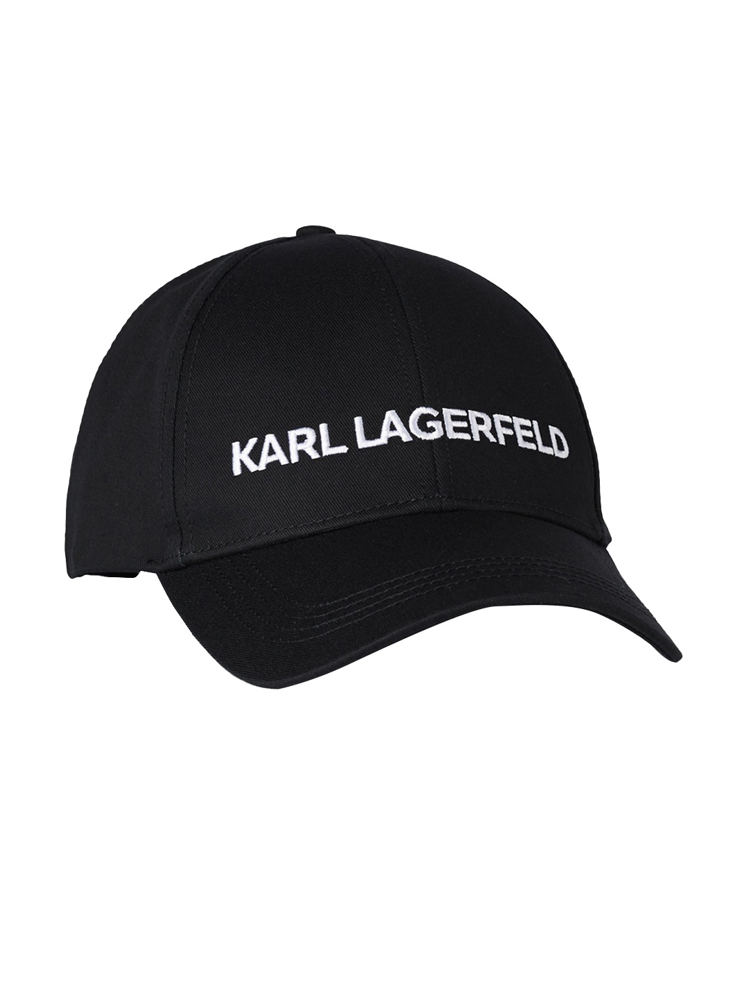 

Karl Lagerfeld Men Black Embroidered Visor Cap