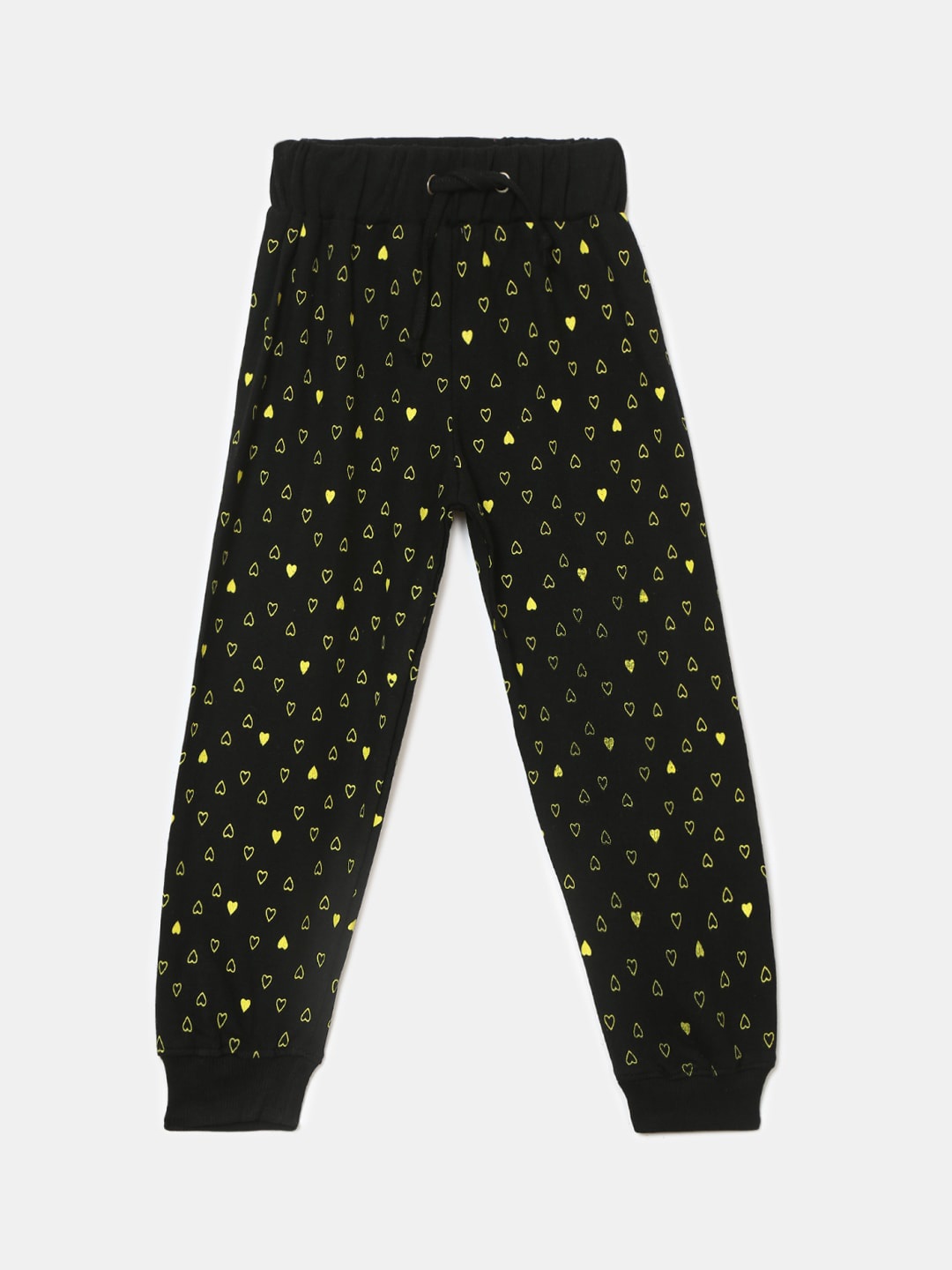 

V-Mart Girls Black Printed Cotton Single Jersey Jogger Lounge Pants
