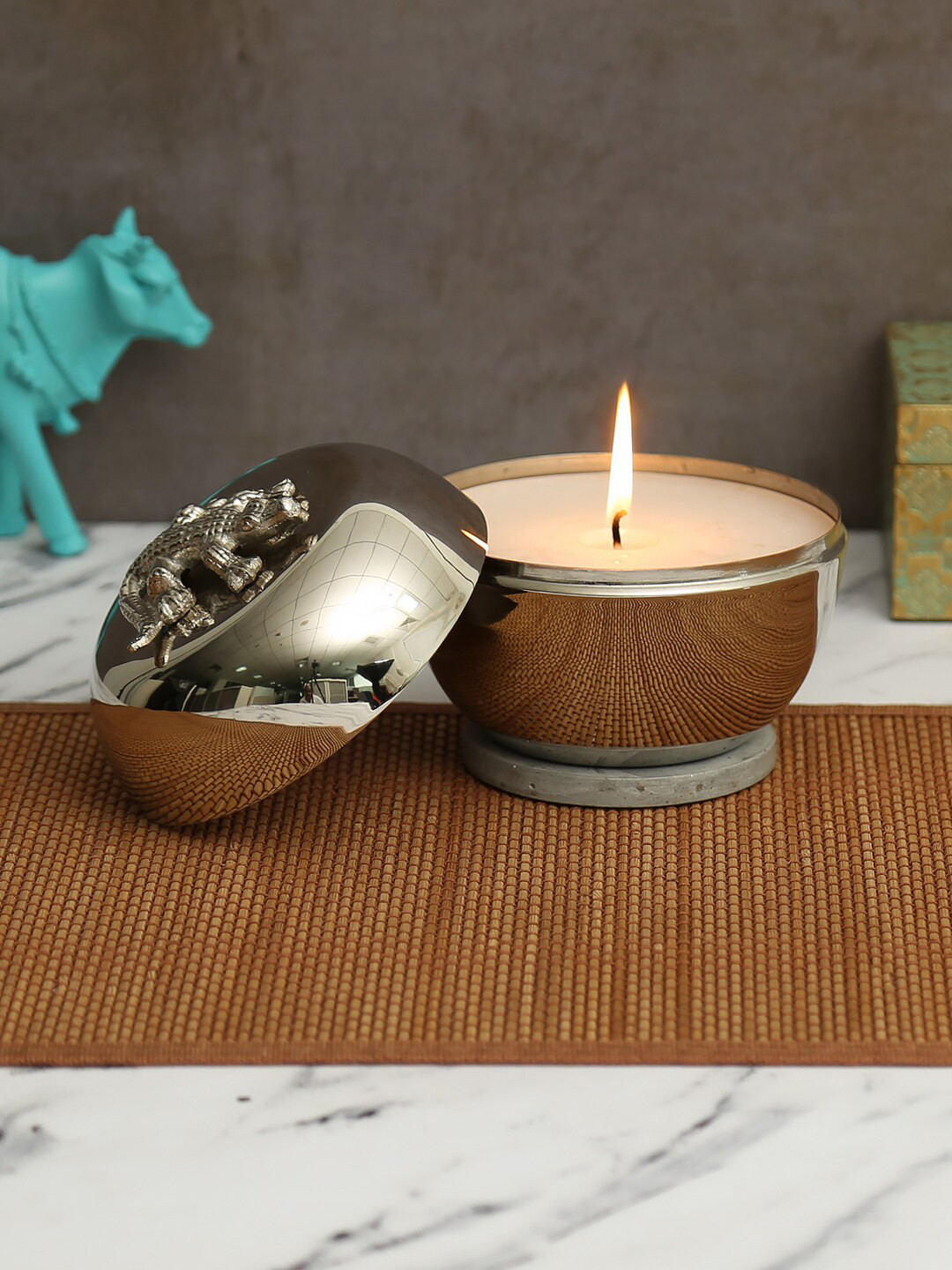 

India Circus by Krsnaa Mehta Silver-Toned Nickle Glow Small Candle Votive