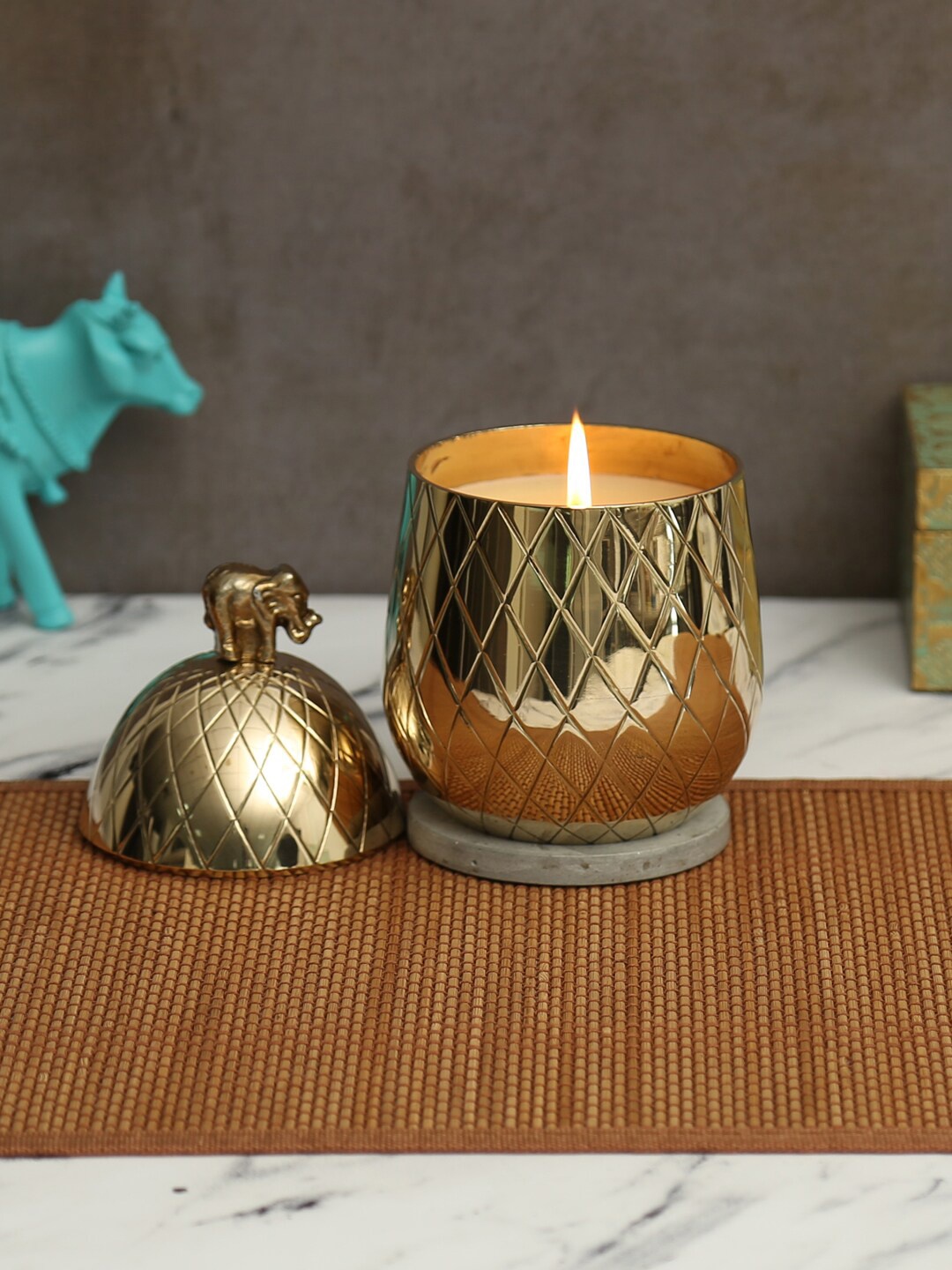 

India Circus by Krsnaa Mehta Gold-Toned Pineapple Tango Candle Votive