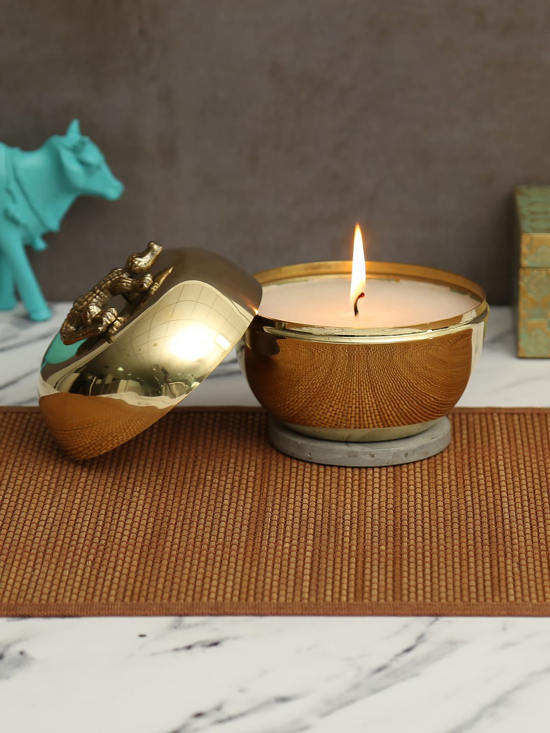

India Circus by Krsnaa Mehta Gold-Toned Nickle Glow Small Candle Votive