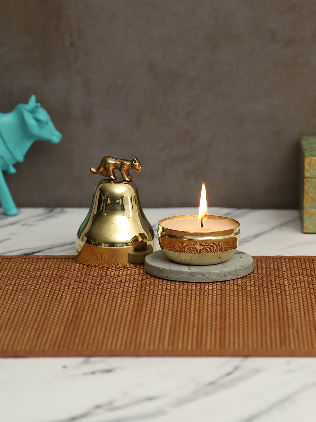 

India Circus by Krsnaa Mehta Gold-Toned Brass Candle Votive