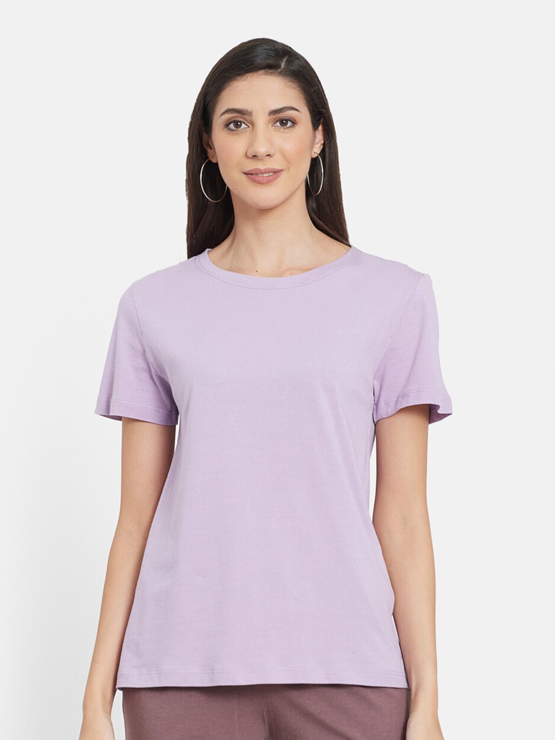 

UNMADE Women Purple Organic Cotton T-shirt