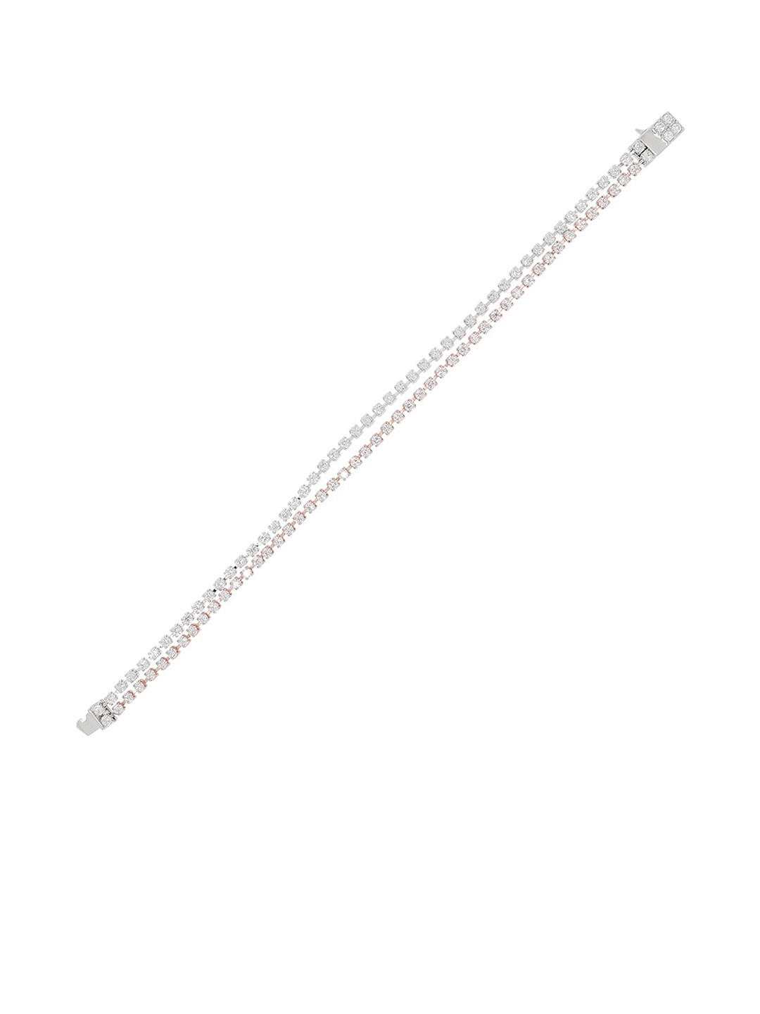 

ANAYRA Women Silver-Toned & Gold-Toned Sterling Silver Link Bracelet