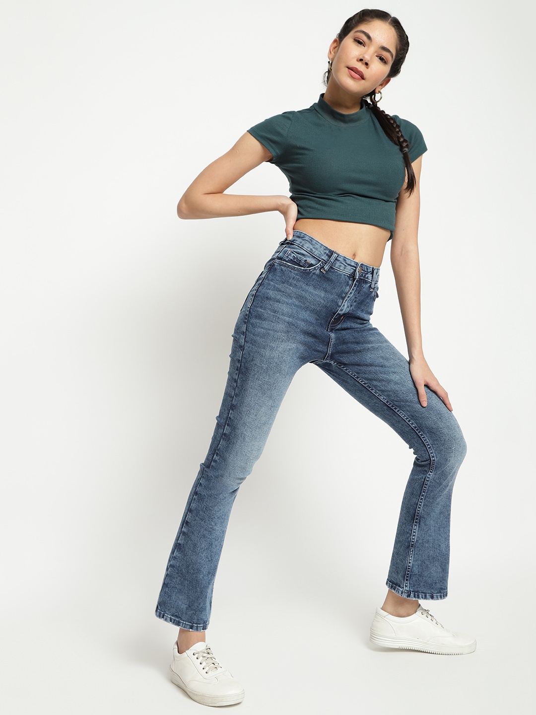

Belliskey Women Blue High-Rise Mildly Distressed Light Fade Stretchable Jeans